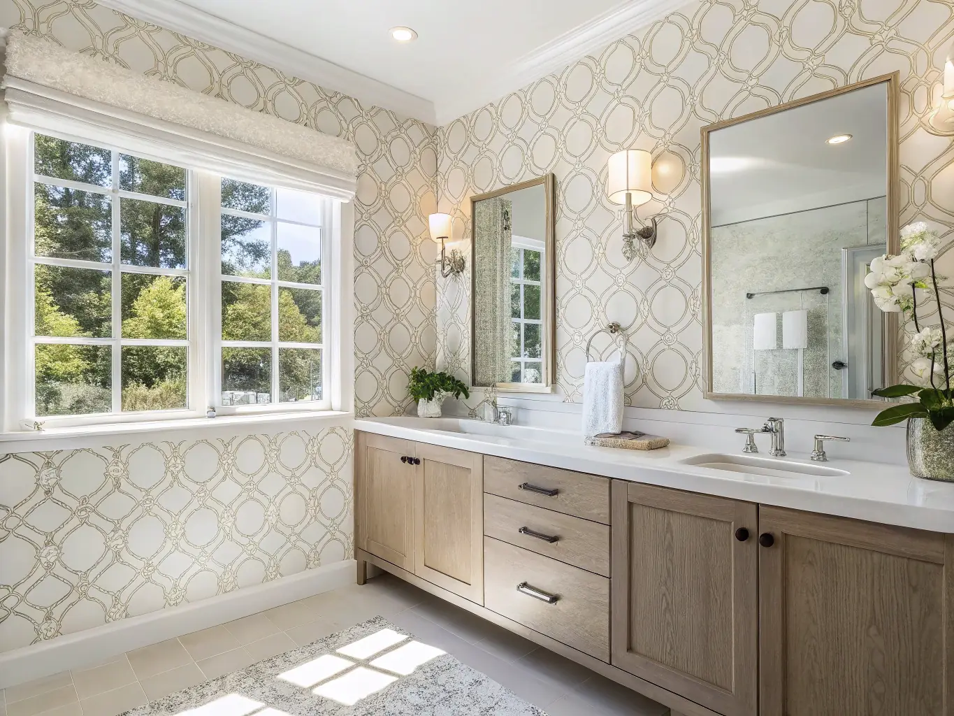 A modern bathroom remodel featuring smooth, waterproof plastering, highlighting the durability and aesthetic appeal of the finish.